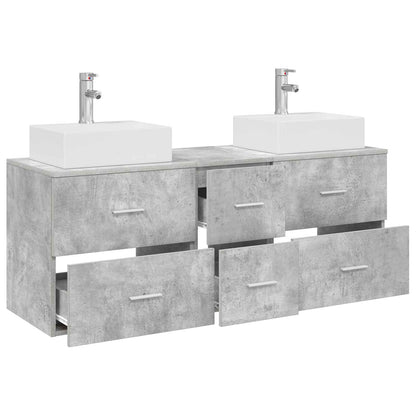 vidaXL Bathroom Cabinet Set 3 pcs Concrete Grey 129 x 41 x 79.5 cm 3