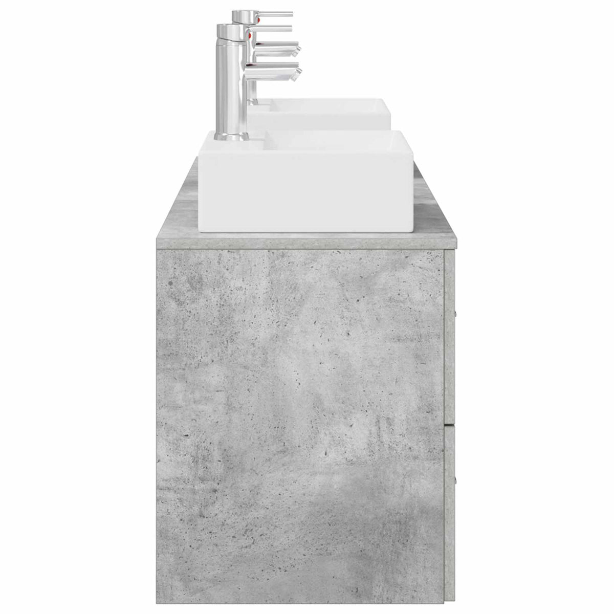 vidaXL Bathroom Cabinet Set 3 pcs Concrete Grey 129 x 41 x 79.5 cm 6