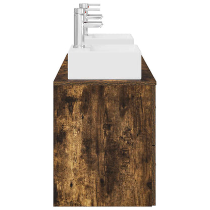 vidaXL Bathroom Cabinet Set 3 pcs Smoked Oak 129 x 41 x 79.5 cm 6