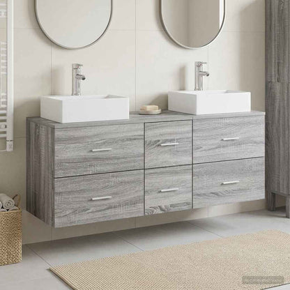 vidaXL Bathroom Cabinet Set 3 pcs Grey Sonoma 129 x 41 x 79.5 cm 1