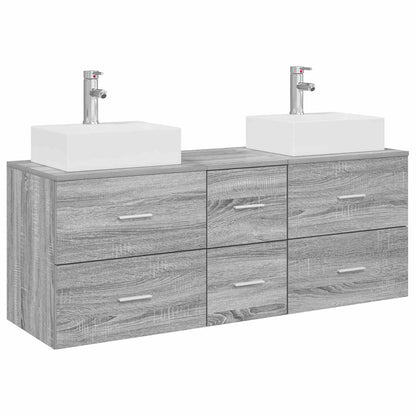 vidaXL Bathroom Cabinet Set 3 pcs Grey Sonoma 129 x 41 x 79.5 cm 2