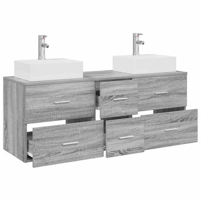 vidaXL Bathroom Cabinet Set 3 pcs Grey Sonoma 129 x 41 x 79.5 cm 3