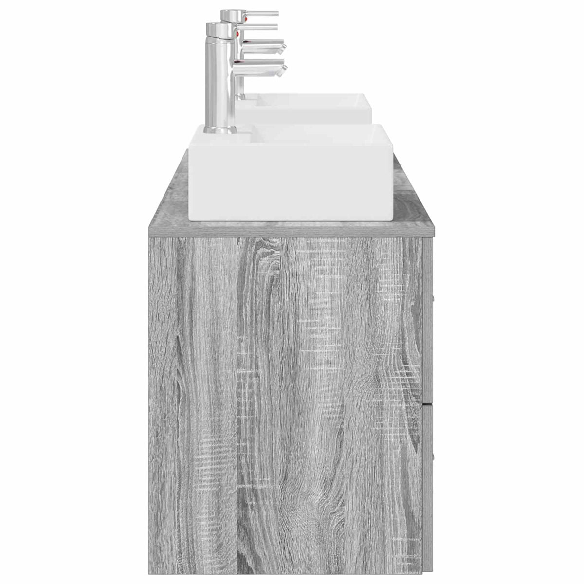 vidaXL Bathroom Cabinet Set 3 pcs Grey Sonoma 129 x 41 x 79.5 cm 6
