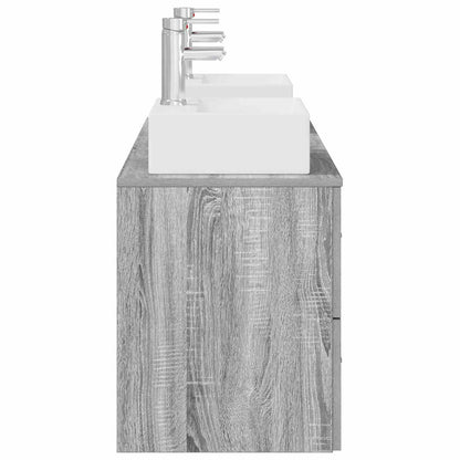 vidaXL Bathroom Cabinet Set 3 pcs Grey Sonoma 129 x 41 x 79.5 cm 6