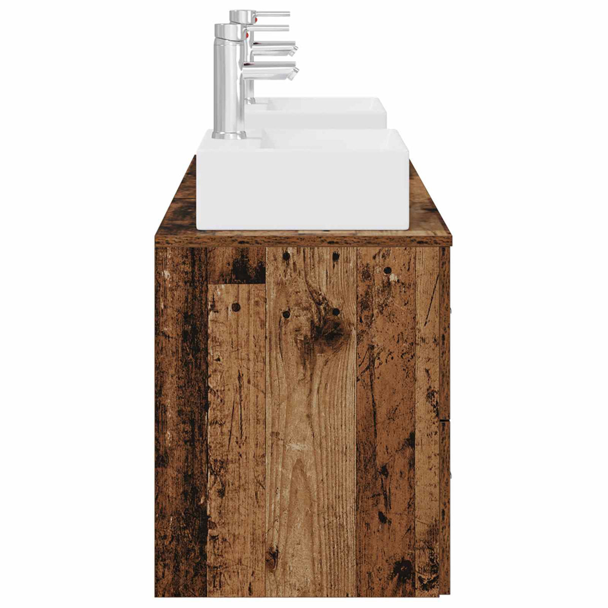 vidaXL Bathroom Cabinet Set 3 pcs Old Wood 129 x 41 x 79.5 cm 6