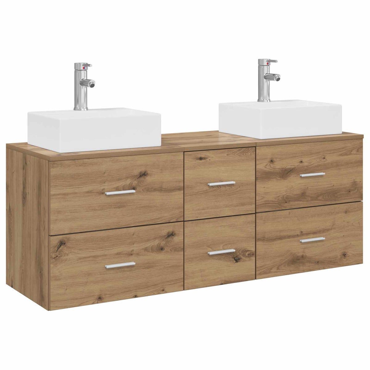 vidaXL Bathroom Cabinet Set 3 pcs Artisan Oak 129 x 41 x 79.5 cm 2