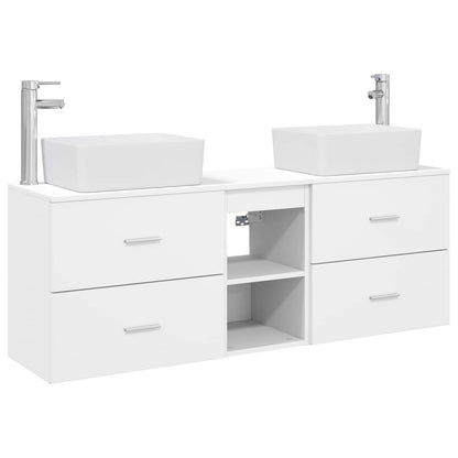 Bathroom Cabinet Set 3 pcs 136 x 35 x 80 cm White