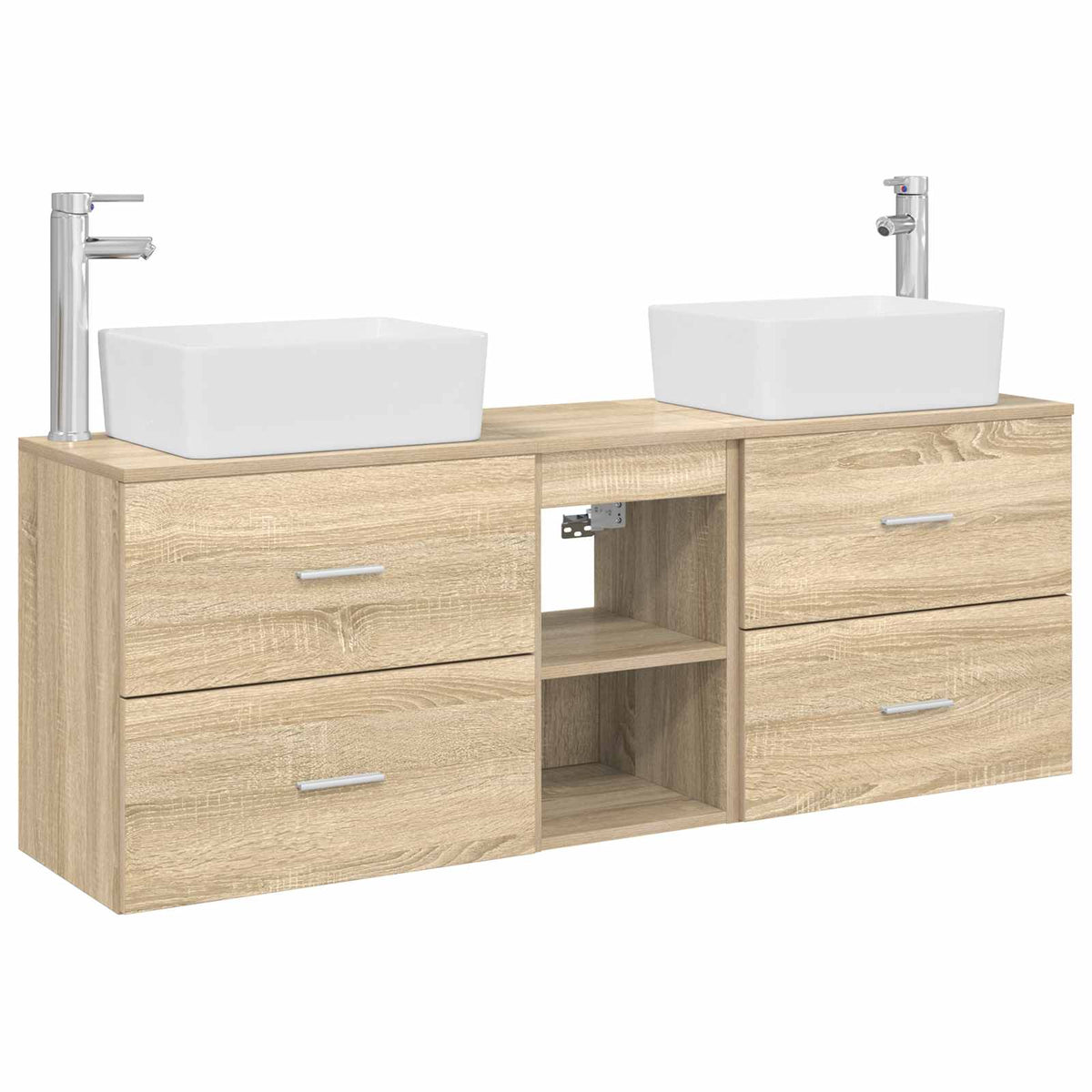 vidaXL Bathroom Cabinet Set 3 pcs Sonoma Oak 136 x 35 x 80 cm 2