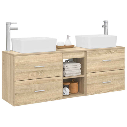vidaXL Bathroom Cabinet Set 3 pcs Sonoma Oak 136 x 35 x 80 cm 3