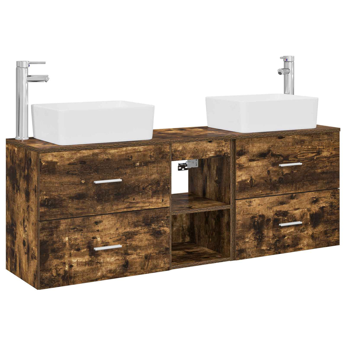 vidaXL Bathroom Cabinet Set 3 pcs Smoked Oak 136 x 35 x 80 cm 2