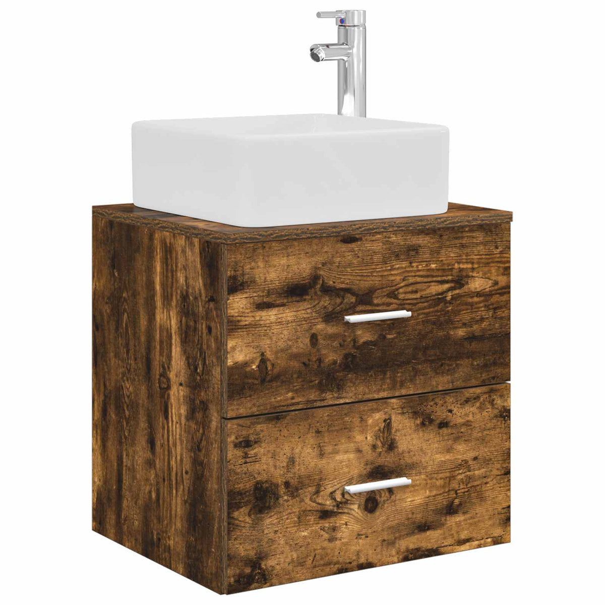 vidaXL Bathroom Cabinet Set 3 pcs Smoked Oak 136 x 35 x 80 cm 5