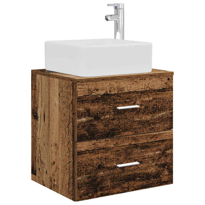 vidaXL Bathroom Cabinet Set 3 pcs Old Wood 136 x 35 x 80 cm 5