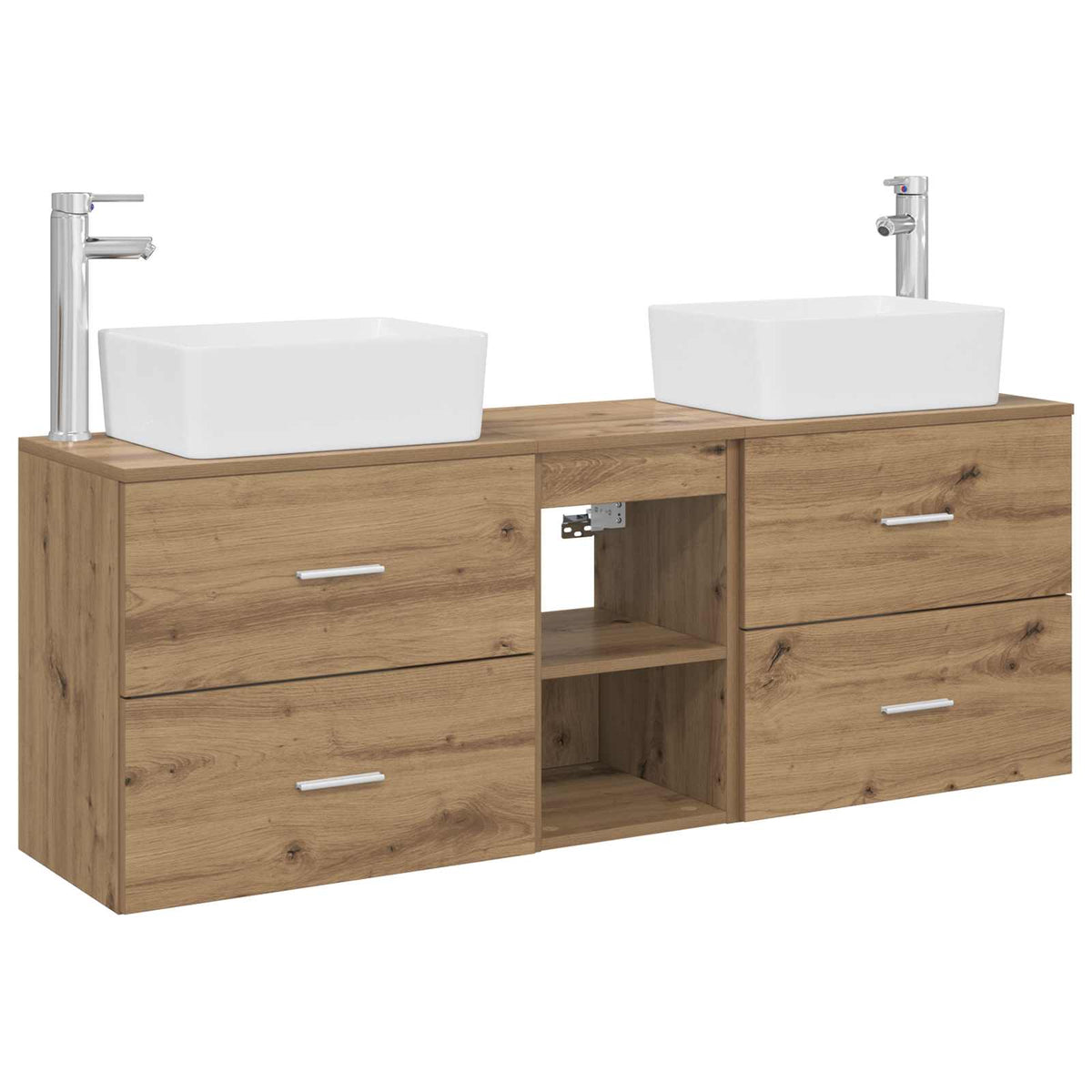 vidaXL Bathroom Cabinet Set 3 pcs Artisan Oak 136 x 35 x 80 cm 2