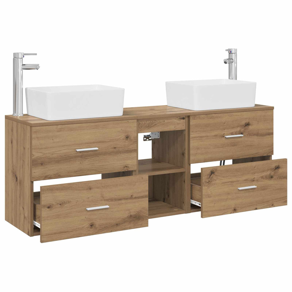 vidaXL Bathroom Cabinet Set 3 pcs Artisan Oak 136 x 35 x 80 cm 4