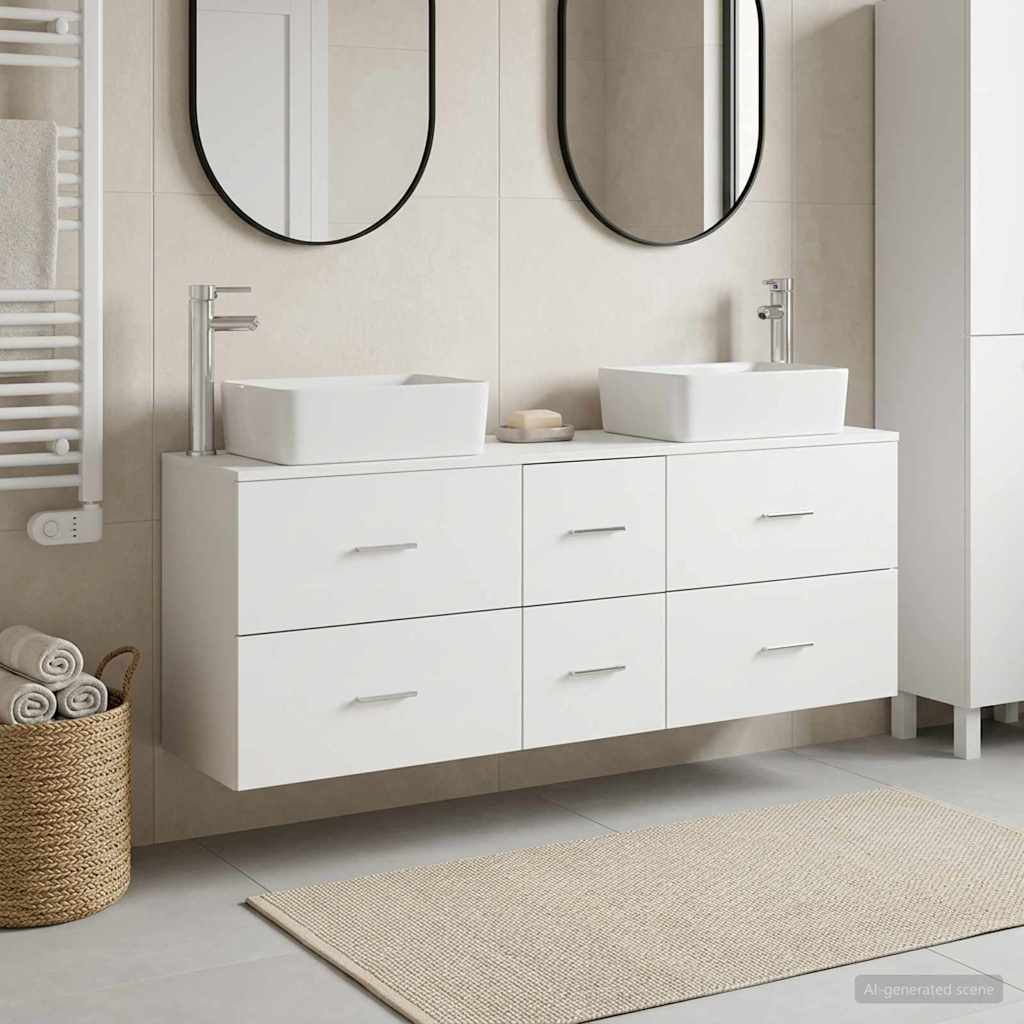 vidaXL Bathroom Cabinet Set 3 pcs White 136 x 35 x 80 cm 1