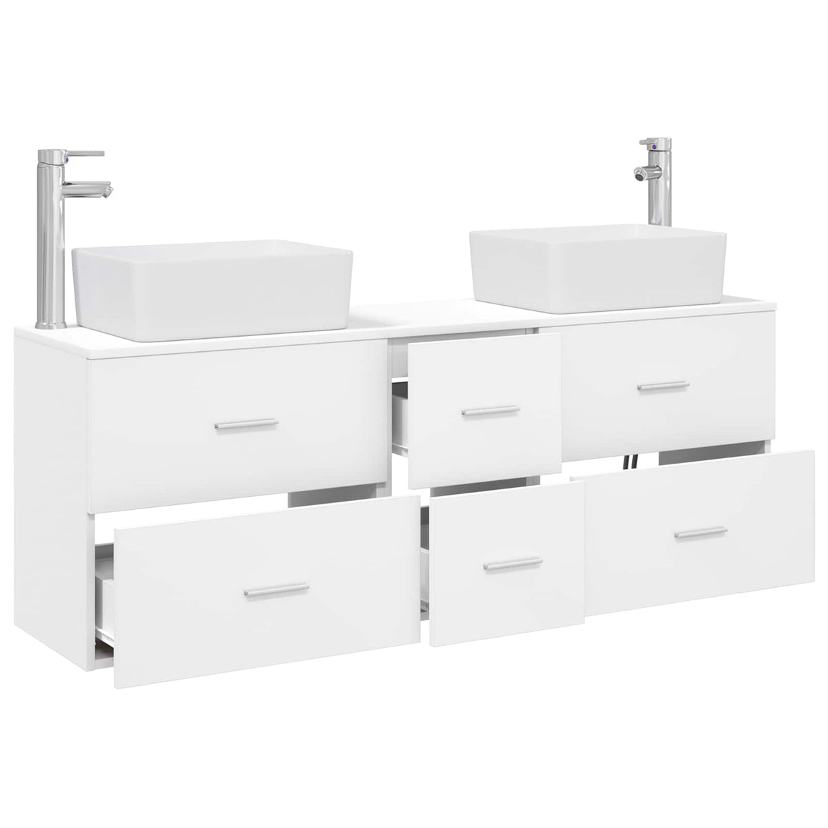 vidaXL Bathroom Cabinet Set 3 pcs White 136 x 35 x 80 cm 3