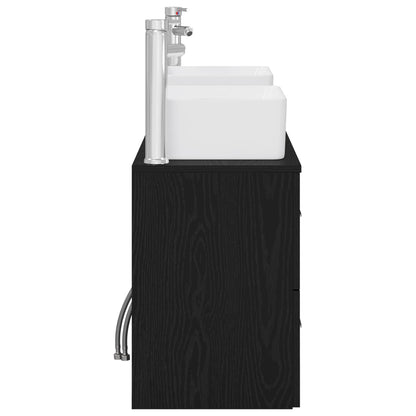 vidaXL Bathroom Cabinet Set 3 pcs Black 136 x 35 x 80 cm 6