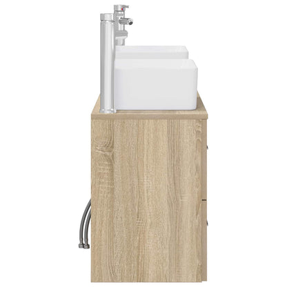 vidaXL Bathroom Cabinet Set 3 pcs Sonoma Oak 136 x 35 x 80 cm 6