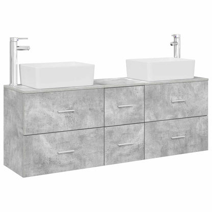 vidaXL Bathroom Cabinet Set 3 pcs Concrete Grey 136 x 35 x 80 cm 2