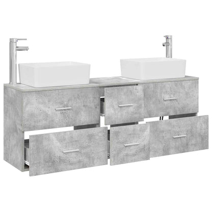 vidaXL Bathroom Cabinet Set 3 pcs Concrete Grey 136 x 35 x 80 cm 3