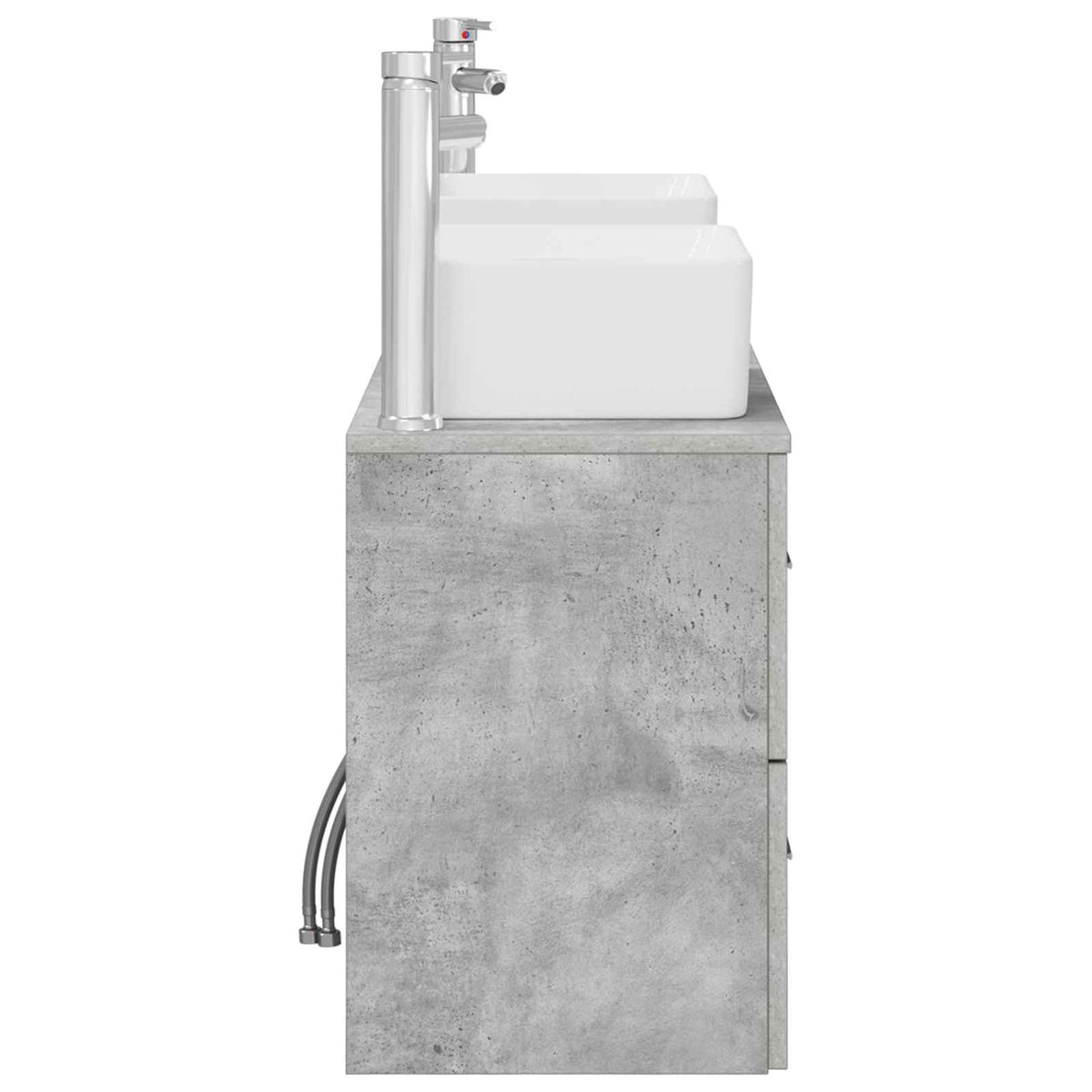 vidaXL Bathroom Cabinet Set 3 pcs Concrete Grey 136 x 35 x 80 cm 6