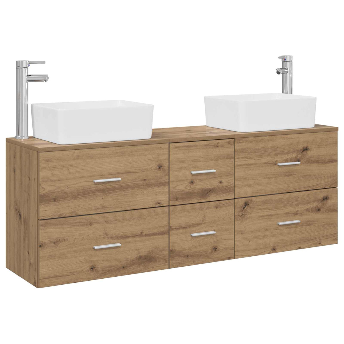 vidaXL Bathroom Cabinet Set 3 pcs Artisan Oak 136 x 35 x 80 cm 2