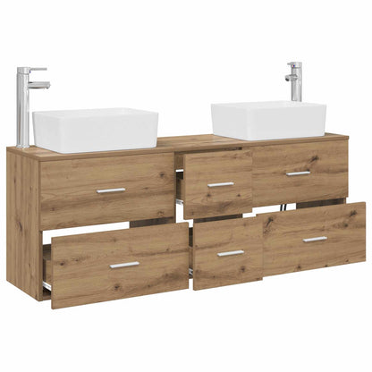 vidaXL Bathroom Cabinet Set 3 pcs Artisan Oak 136 x 35 x 80 cm 3