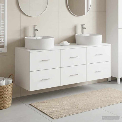 vidaXL Bathroom Cabinet Set 3 pcs White 161.5 x 44.5 x 82 cm 1