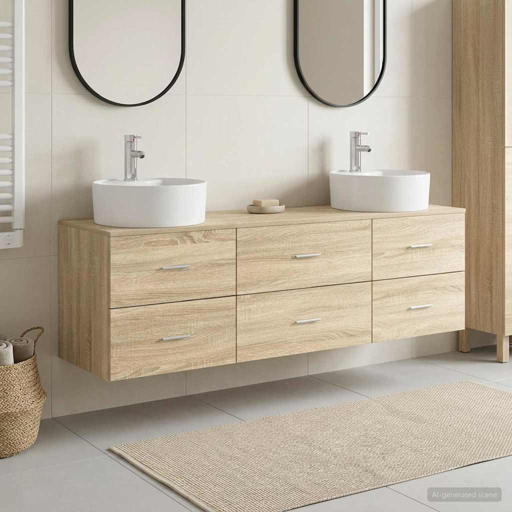 vidaXL Wall-mounted Bathroom Cabinet Set 3 pcs