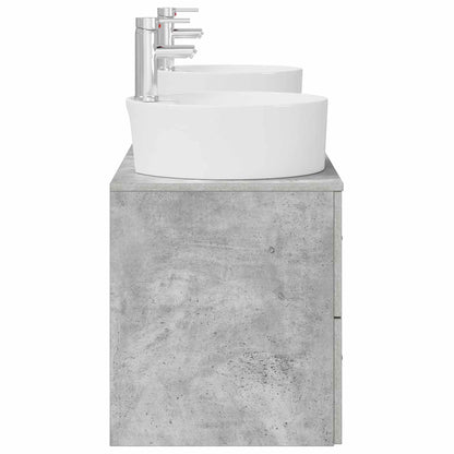 vidaXL Bathroom Cabinet Set 3 pcs Concrete Grey 161 x 44.5 x 76 cm 6