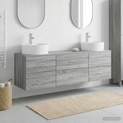 vidaXL Bathroom Cabinet Set 3 pcs Grey Sonoma 161.5 x 44.5 x 82 cm 1