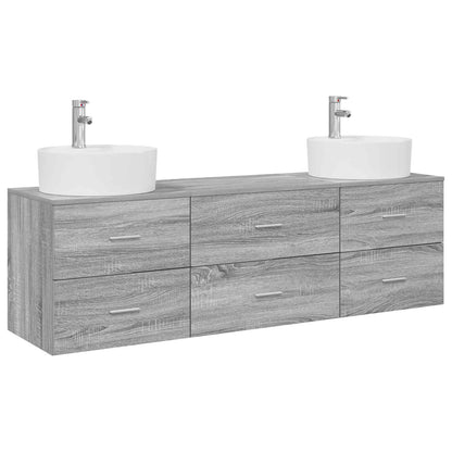 vidaXL Bathroom Cabinet Set 3 pcs Grey Sonoma 161.5 x 44.5 x 82 cm 2