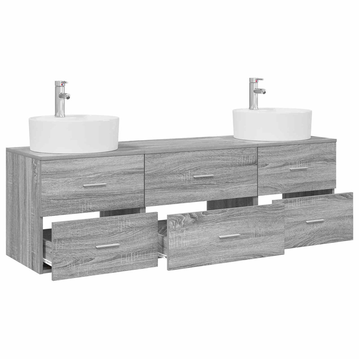 Wall-mounted Bathroom Cabinet Set 3 pcs Grey sonoma