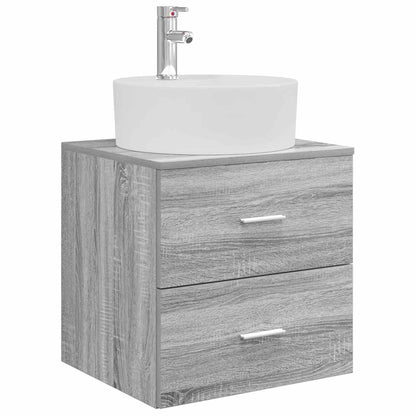 vidaXL Bathroom Cabinet Set 3 pcs Grey Sonoma 161.5 x 44.5 x 82 cm 4