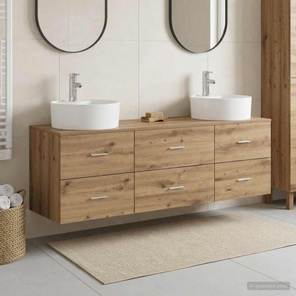 vidaXL Bathroom Cabinet Set 3 pcs Artisan Oak 161.5 x 44.5 x 82 cm 1