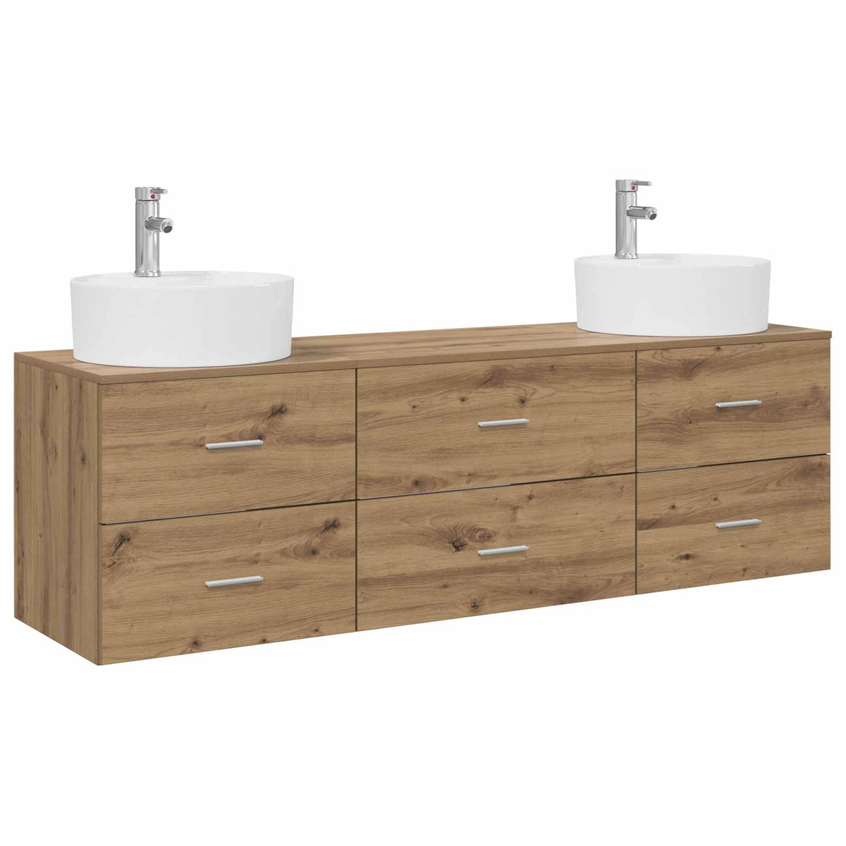 vidaXL Bathroom Cabinet Set 3 pcs Artisan Oak 161.5 x 44.5 x 82 cm 2
