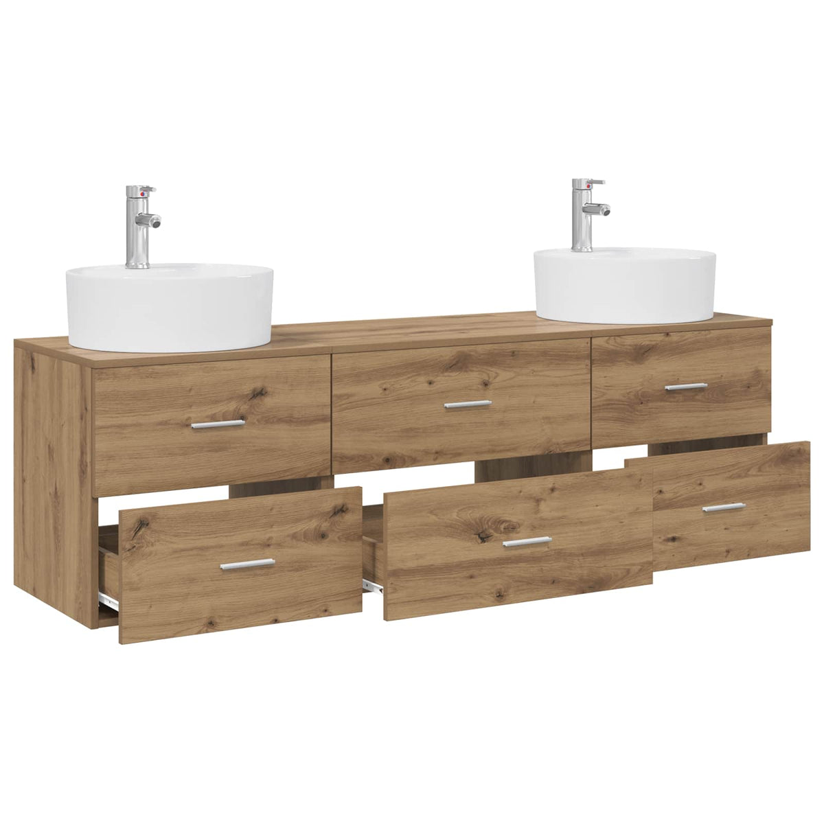 vidaXL Bathroom Cabinet Set 3 pcs Artisan Oak 161.5 x 44.5 x 82 cm 3