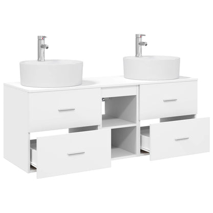 vidaXL Bathroom Cabinet Set 3 pcs White 129 x 44.5 x 82 cm 4
