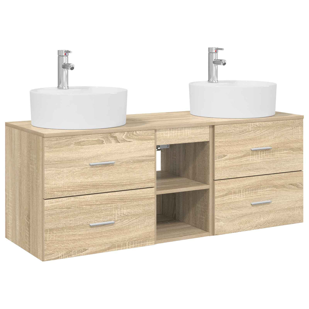 Bathroom Cabinet Set 3 pcs 129 x 44.5 x 82 cm Sonoma oak