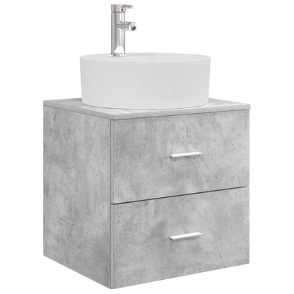 vidaXL Bathroom Cabinet Set 3 pcs Concrete Grey 129 x 44.5 x 82 cm 5