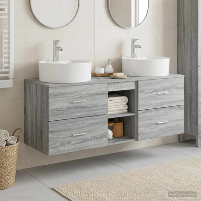 vidaXL Bathroom Cabinet Set 3 pcs Grey Sonoma 129 x 44.5 x 82 cm 1