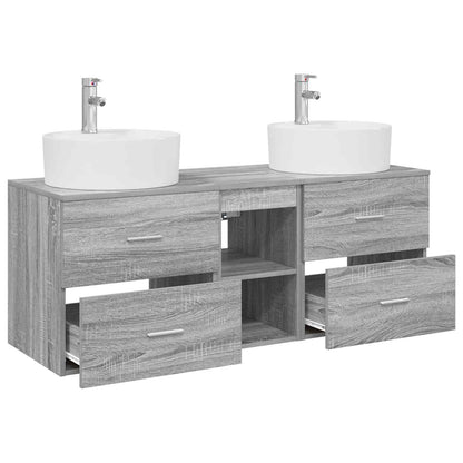 vidaXL Bathroom Cabinet Set 3 pcs Grey Sonoma 129 x 44.5 x 82 cm 4