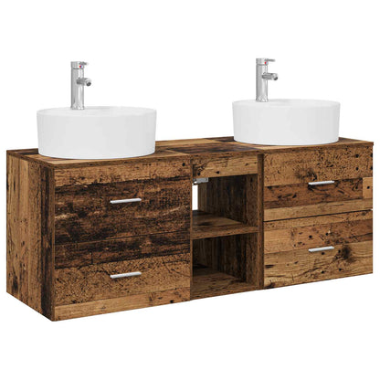 vidaXL Bathroom Cabinet Set 3 pcs Old Wood 129 x 44.5 x 82 cm 2