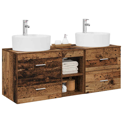 Bathroom Cabinet Set 3 pcs 129 x 44.5 x 82 cm Old wood