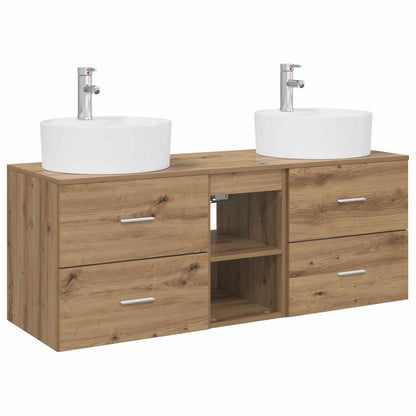 Bathroom Cabinet Set 3 pcs 129 x 44.5 x 82 cm Artisan oak