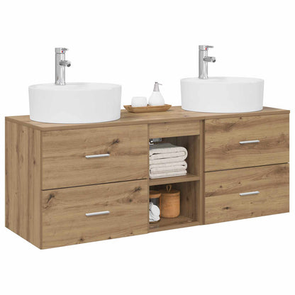 vidaXL Bathroom Cabinet Set 3 pcs Artisan Oak 129 x 44.5 x 82 cm 3