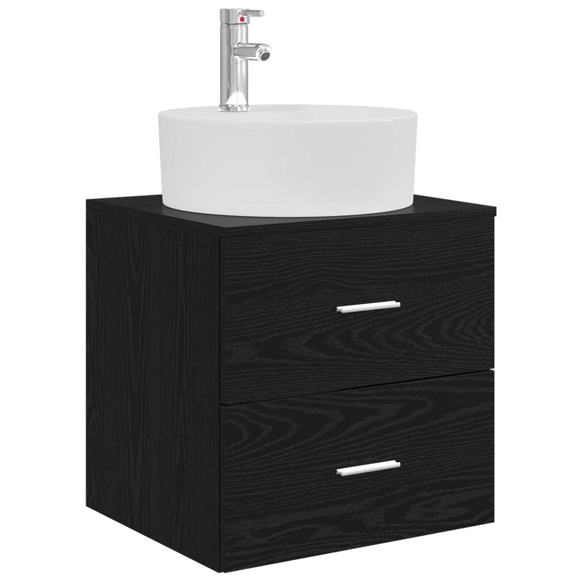 vidaXL Bathroom Furniture Set 3 pcs Black 129 x 44.5 x 80 cm 4