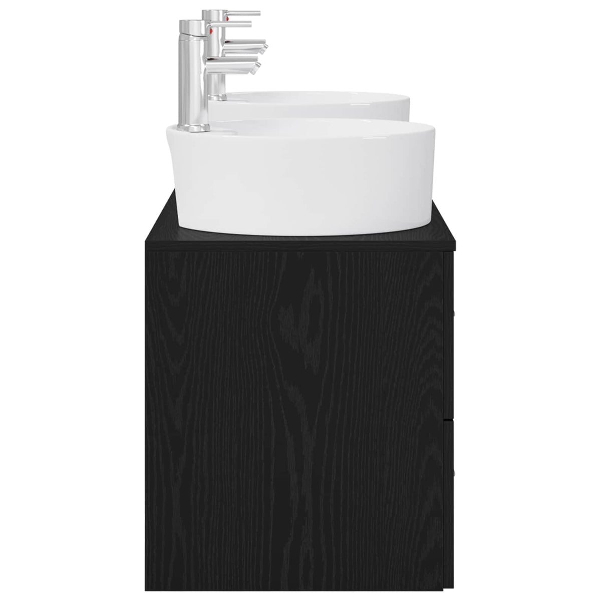 vidaXL Bathroom Furniture Set 3 pcs Black 129 x 44.5 x 80 cm 6
