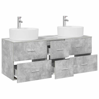 vidaXL Bathroom Furniture Set 3 pcs Concrete Grey 129 x 44.5 x 80 cm 3