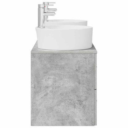 vidaXL Bathroom Furniture Set 3 pcs Concrete Grey 129 x 44.5 x 80 cm 6